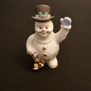 LENOX SNOWMAN with BELLS 4" Christmas Holiday December January In Box